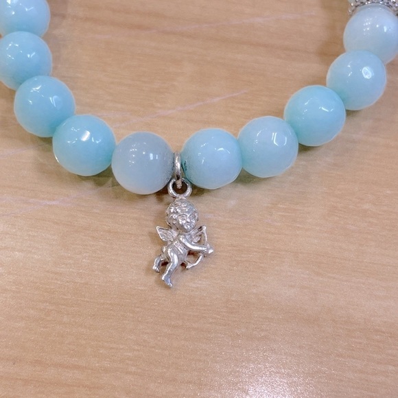 “I Love Jesus” Bracelet w/ Dyed Blue Jade and 925 Sterling Silver - Picture 4 of 10